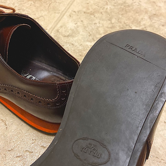 Prada Calf Leather Wingtip Derby Lace Up - Picture 3 of 4